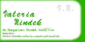 valeria mindek business card